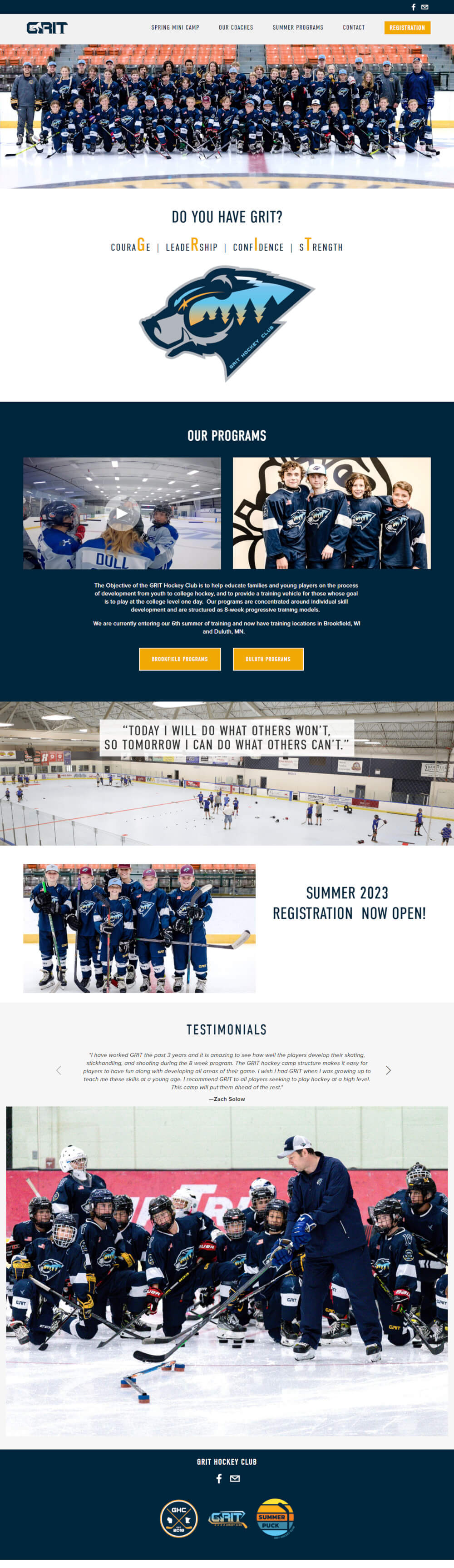 GRIT Hockey Club Website